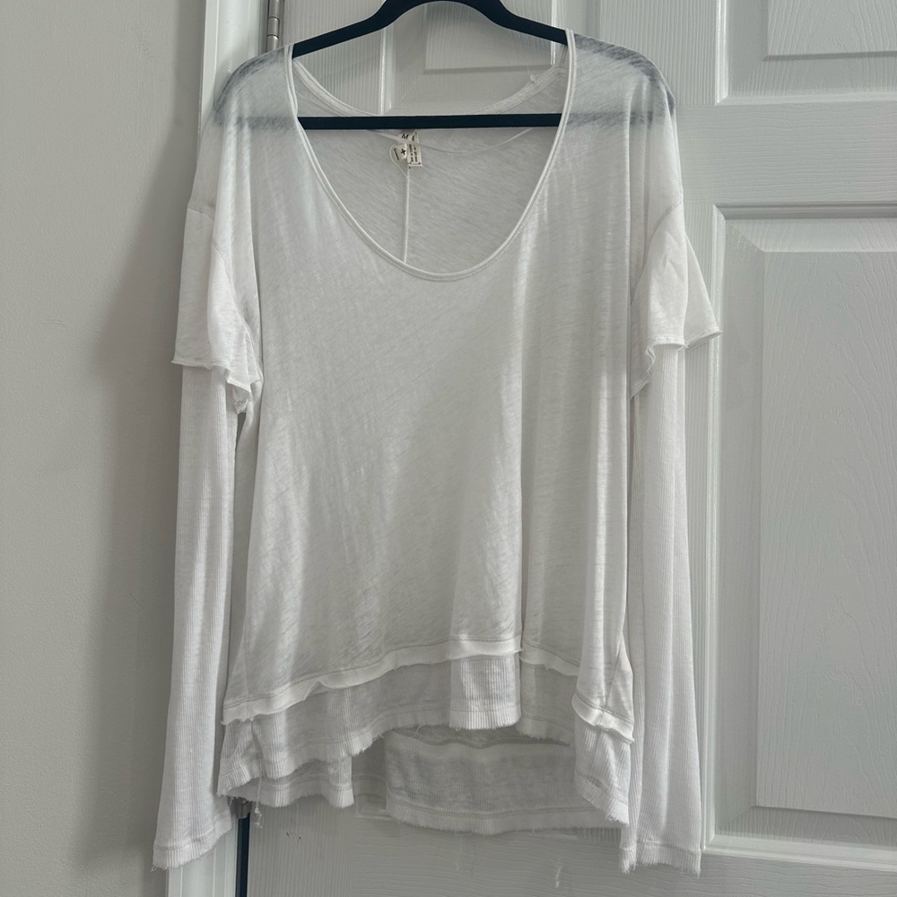 Free People white long sleeve top
